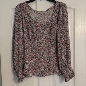 LOFT Multicolor Floral Blouse